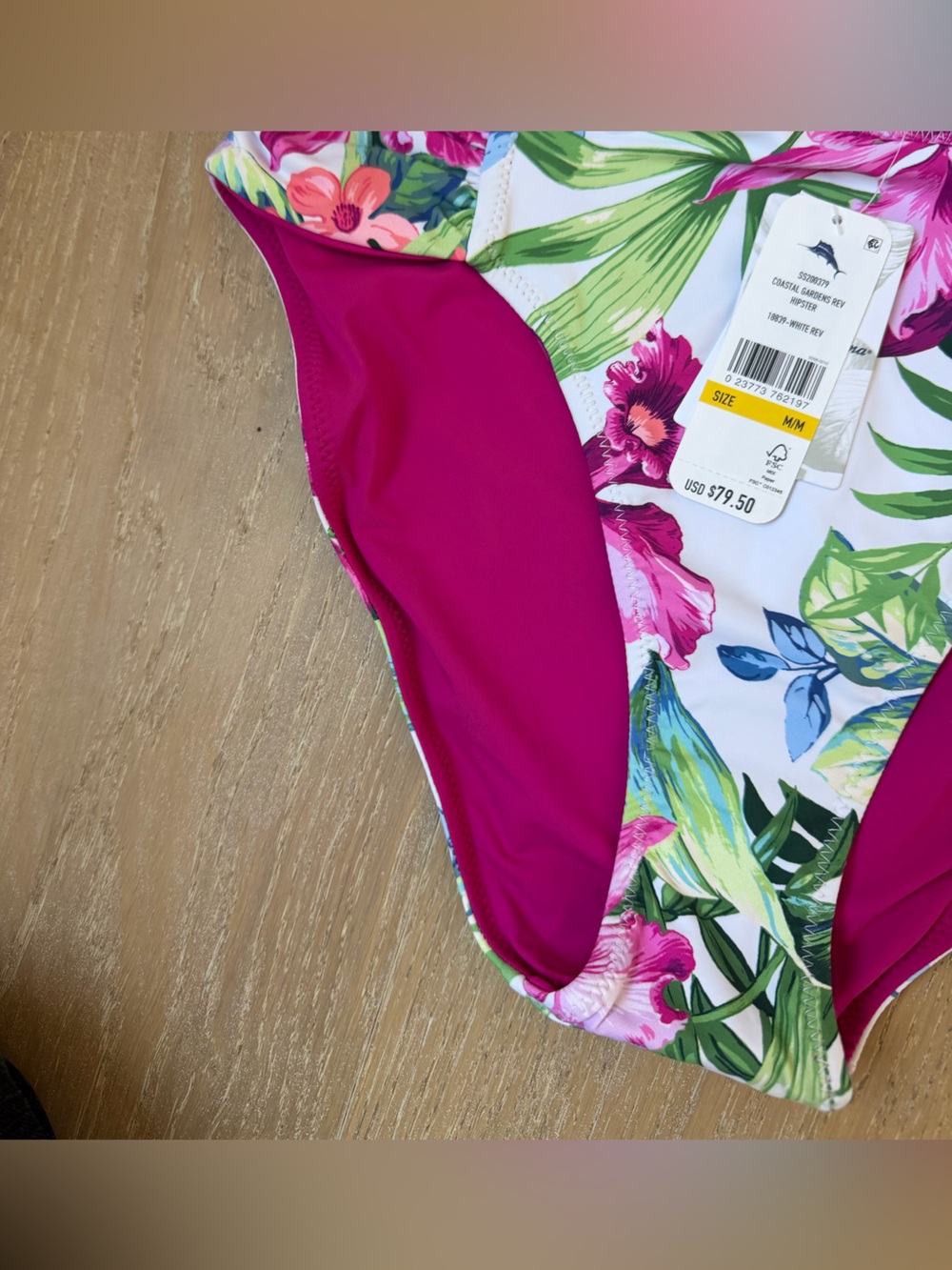 Tommy Bahama Pink and White Tropical Floral Halter Bikini - Picture 3 of 8